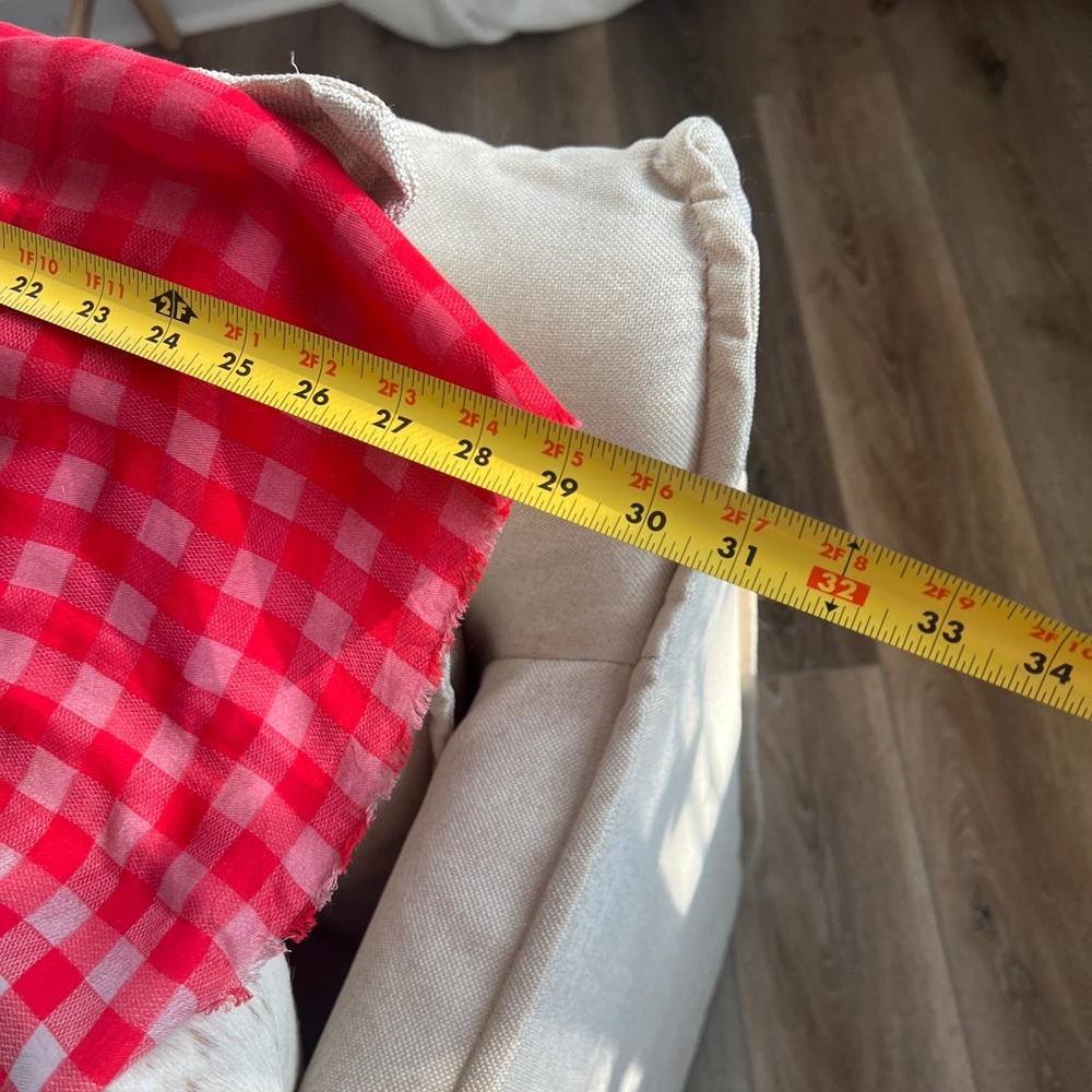 Louis Vuitton Red Checkered Scarf - Picture 7 of 12